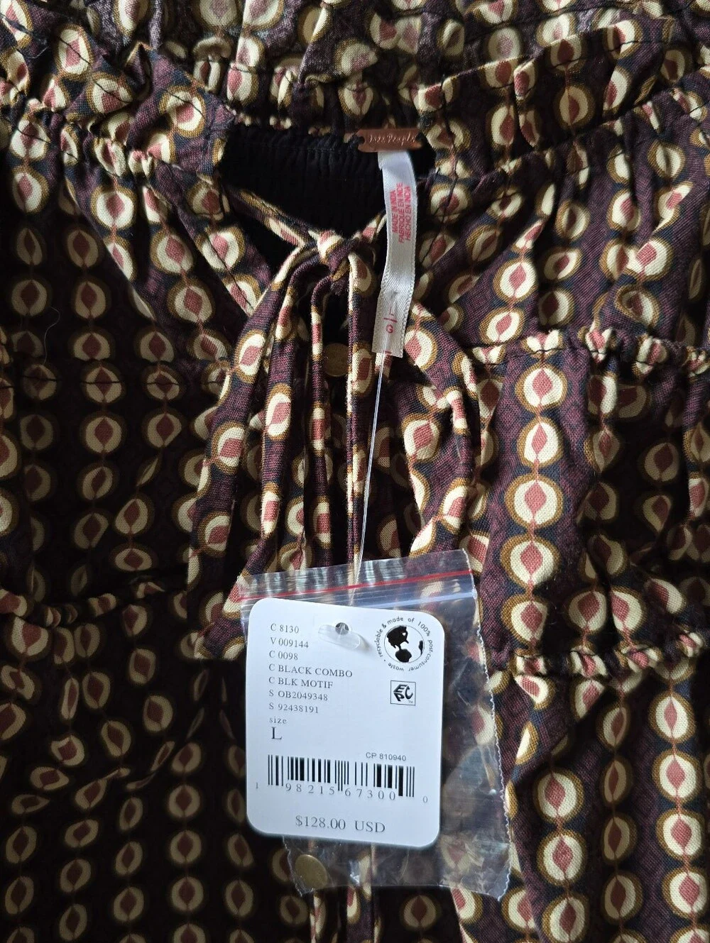 Free People Star Dip Printed Mini Dress Nwt
